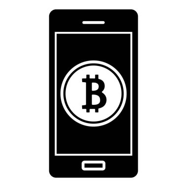 Kripto Para Birimi Bitcoin Para Düz Simgesi Beyaz Arkaplanda İzole Edildi