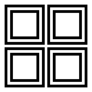 Kare Köşe Geometri Düz Simgesi Beyaz Arkaplanda İzole Edildi