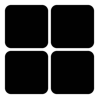 Kare Köşe Geometri Düz Simgesi Beyaz Arkaplanda İzole Edildi