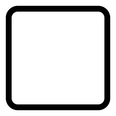 Kare Köşe Geometri Düz Simgesi Beyaz Arkaplanda İzole Edildi