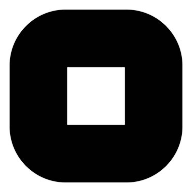 Kare Köşe Geometri Düz Simgesi Beyaz Arkaplanda İzole Edildi