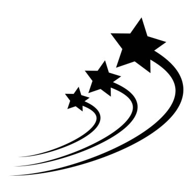 Yıldız Şelalesi Düz Simgesi Beyaz Arkaplanda İzole Edildi