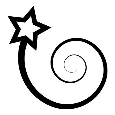 Yıldız Şelalesi Düz Simgesi Beyaz Arkaplanda İzole Edildi