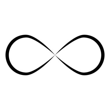 Sonsuzluk Düz Simgesi Beyaz Arkaplanda İzole Edildi