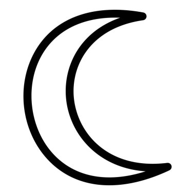 Ay Gecesi Düz Simgesi Beyaz Arkaplanda İzole Edildi