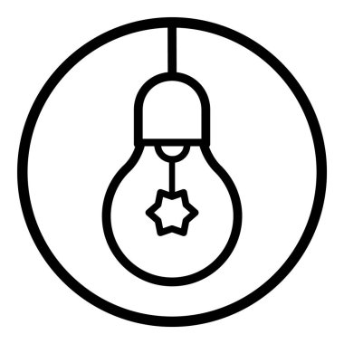 Ampul Fikri Ampulü Düz Simgesi Beyaz Arkaplanda İzole Edildi