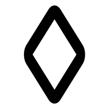 Rhombus Elmas Pastil Düz Simgesi Beyaz Arkaplanda İzole Edildi