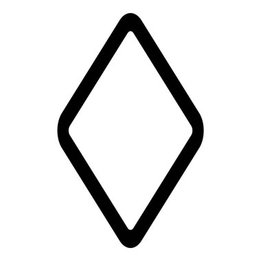 Rhombus Elmas Pastil Düz Simgesi Beyaz Arkaplanda İzole Edildi