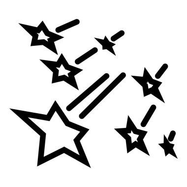 Yıldız Düşüşü Soyut Düz Simgesi Beyaz Arkaplanda İzole Edildi