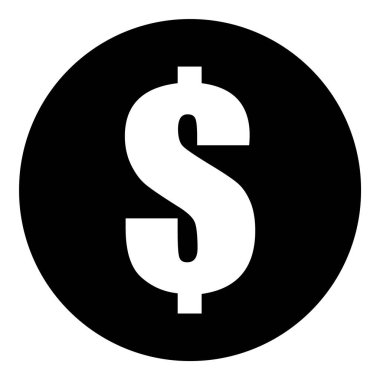 Dolar Para Birimi Düz Simgesi Beyaz Arkaplanda İzole Edildi