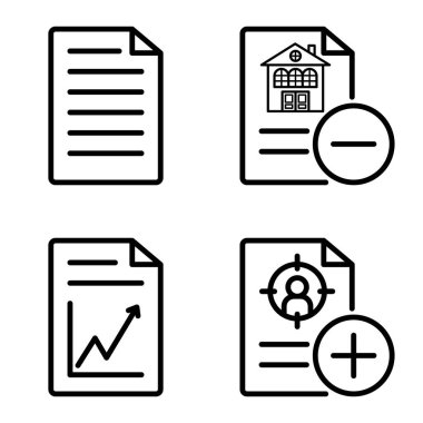 Doktor 1-2 Düz Simge Seti Beyaz Arkaplanda İzole Edildi