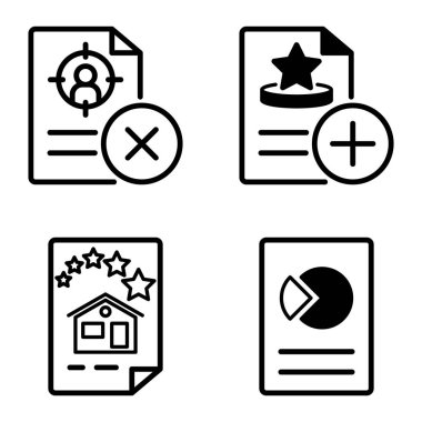 Doktor 1-2 Düz Simge Seti Beyaz Arkaplanda İzole Edildi