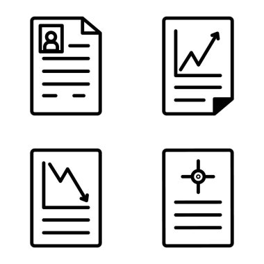Doktor 1-2 Düz Simge Seti Beyaz Arkaplanda İzole Edildi
