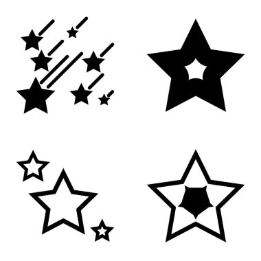 Yıldız Düz Simgesi Seti Beyaz Arkaplanda Ayrı Tutuldu