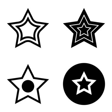 Yıldız Düz Simgesi Seti Beyaz Arkaplanda Ayrı Tutuldu