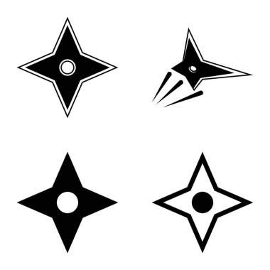 4yıldız Düz Simge Seti Beyaz Arkaplanda İzole Edildi