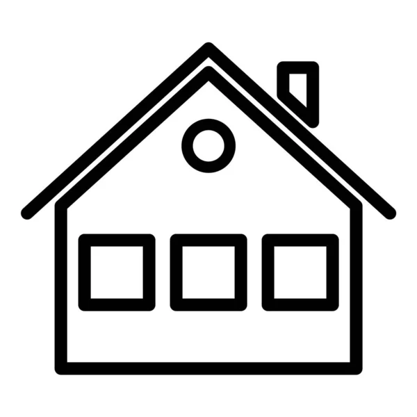 Casa Edifício Home Flat Icon Isolado Fundo Branco — Vetor de Stock