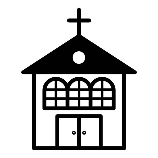 Kirche Tempel Kloster Flache Ikone Isoliert Auf Weißem Hintergrund — Stockvektor