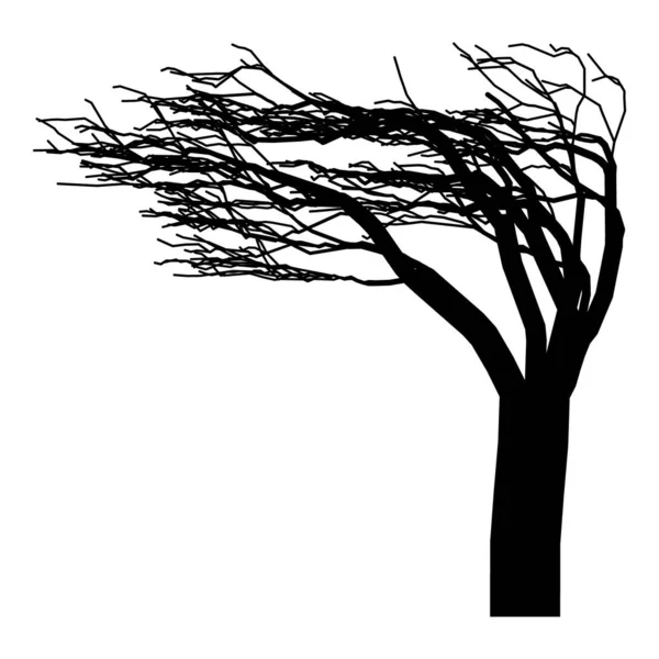 Árvore Escuro Assustador Plana Ícone Isolado Fundo Branco —  Vetores de Stock