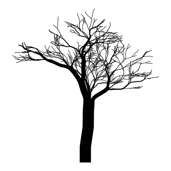 Дерево Темні Страшні Плоскі Ікони Ізольовані Білому Тлі — стоковий вектор