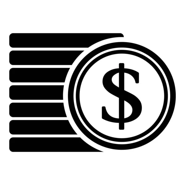 Dolar Peníze Měna Flat Icon Izolované Bílém Pozadí — Stockový vektor