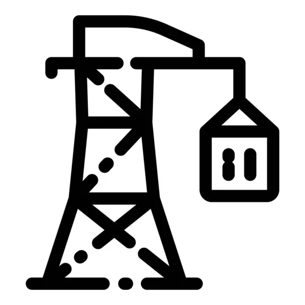 Icône Plate Conteneur Chargeur Grue Isolée Sur Fond Blanc — Image vectorielle