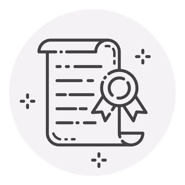 Document Diploma Flat Icon Geïsoleerd Witte Achtergrond — Stockvector