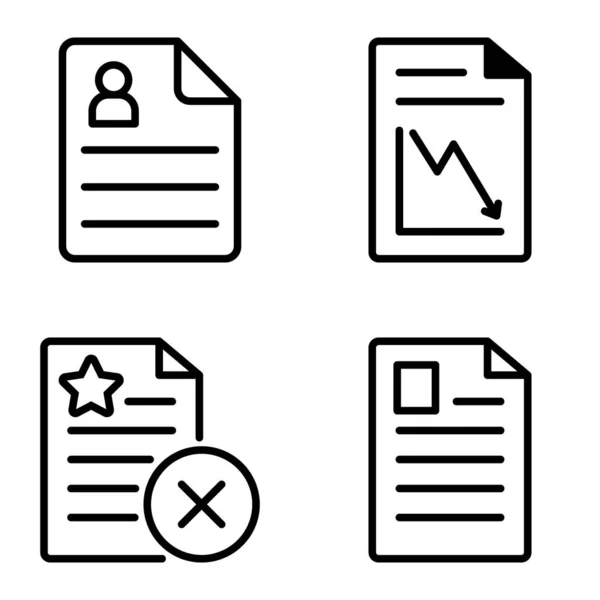 Serie Icone Piatte Docs1 Isolate Sfondo Bianco — Vettoriale Stock