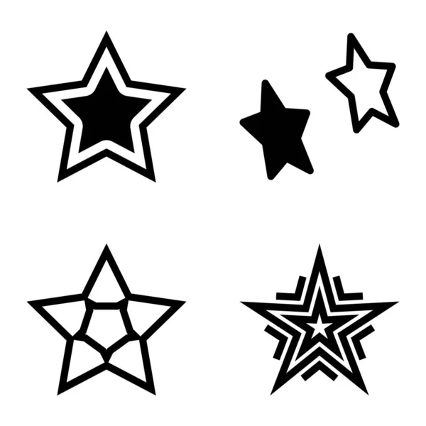 Stars Flat Icon Set Isoliert Auf Weißem Hintergrund — Stockvektor