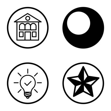 Daireler 1-2 Düz Simge Seti Beyaz Arkaplanda İzole Edildi