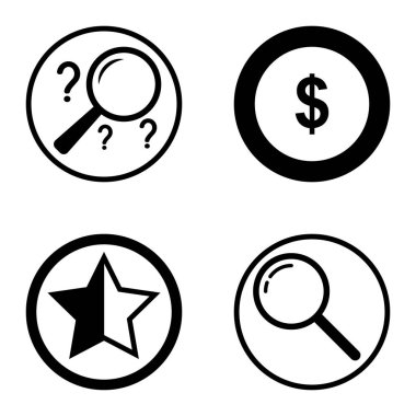 Daireler 1-2 Düz Simge Seti Beyaz Arkaplanda İzole Edildi