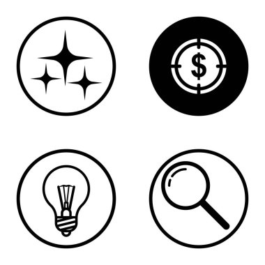 Daireler 1-2 Düz Simge Seti Beyaz Arkaplanda İzole Edildi