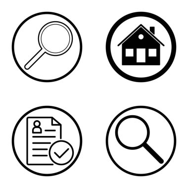 Daireler 1-2 Düz Simge Seti Beyaz Arkaplanda İzole Edildi