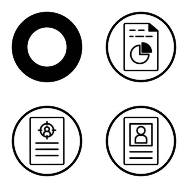 Daireler 1-2 Düz Simge Seti Beyaz Arkaplanda İzole Edildi