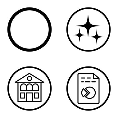 Daireler 1-2 Düz Simge Seti Beyaz Arkaplanda İzole Edildi