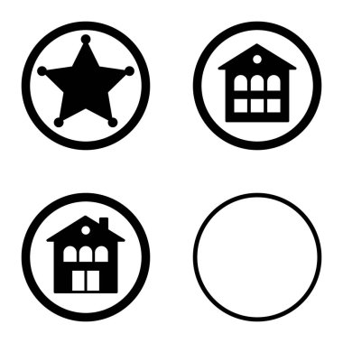 Daireler 1-2 Düz Simge Seti Beyaz Arkaplanda İzole Edildi