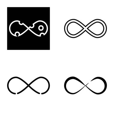 Sonsuz Düz Simge Seti Beyaz Arkaplanda İzole Edildi