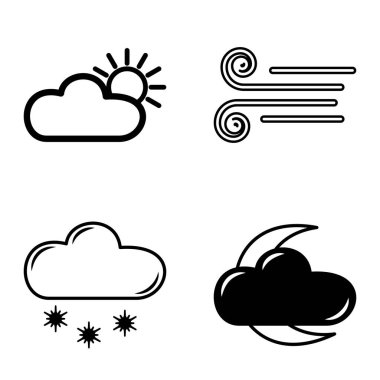 Hava Durumu Düz Simgesi Beyaz Arkaplanda İzole Edildi