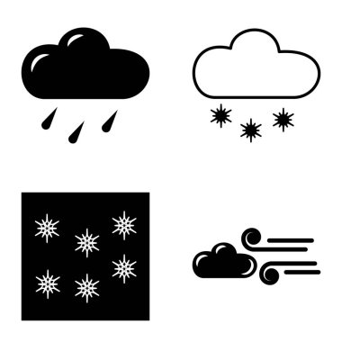 Hava Durumu Düz Simgesi Beyaz Arkaplanda İzole Edildi