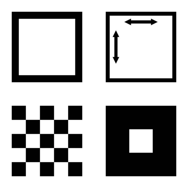 Quadratische Flache Symbole Isoliert Auf Weißem Hintergrund — Stockvektor