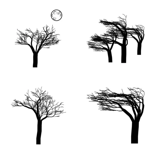 Set Iconos Planos Árbol Aislado Sobre Fondo Blanco — Vector de stock