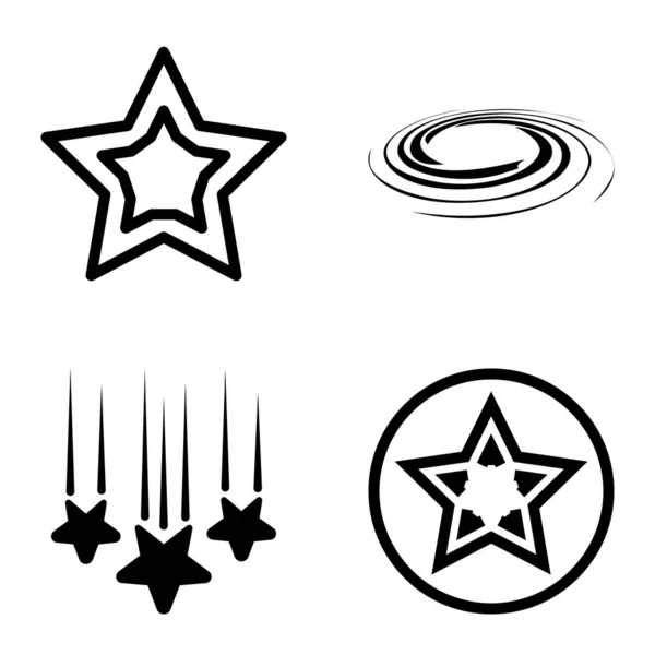 Stars1 2Starfall Flat Icon Set Isolated White Background — стоковый вектор
