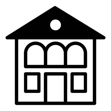 Ev Binası Ev Simgesi Beyaz Arkaplanda İzole Edildi