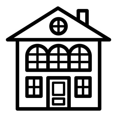 Ev Binası Ev Simgesi Beyaz Arkaplanda İzole Edildi