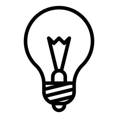 Ampul Fikri Düz Simgesi Beyaz Arkaplanda İzole Edildi