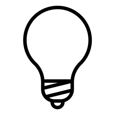 Ampul Fikri Düz Simgesi Beyaz Arkaplanda İzole Edildi