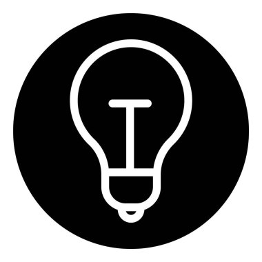 Ampul Fikri Düz Simgesi Beyaz Arkaplanda İzole Edildi