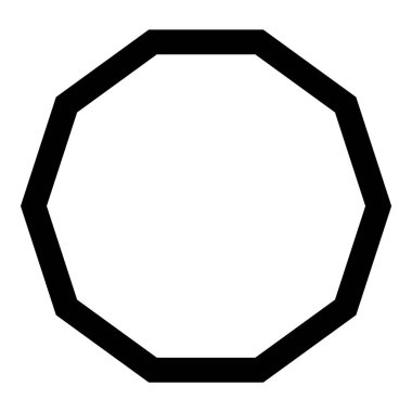 Çokgen Figürleri Geometri Düz Simgesi Beyaz Arkaplanda İzole Edildi