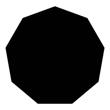 Çokgen Figürleri Geometri Düz Simgesi Beyaz Arkaplanda İzole Edildi