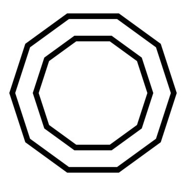 Çokgen Figürleri Geometri Düz Simgesi Beyaz Arkaplanda İzole Edildi
